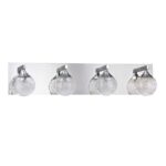 Kendall FYBRA 4-Light Chrome Vanity Light with Glass Fibers and Clear Globes