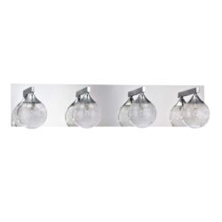Kendall FYBRA 4-Light Chrome Vanity Light with Glass Fibers and Clear Globes