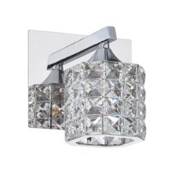 Kendall Lighting SHIMERA Chrome Vanity Light with Crystal Jewels for Elegant Bath Spaces