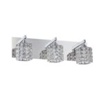 Kendall Shimeria 3-Light Chrome Vanity Light with Optic Crystal Jewels for Elegant Bathroom Decor