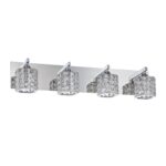 Kendall Shimer 4-Light Chrome Vanity Light with Optic Crystal Jewels for Glamorous Bathroom Style