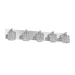 Kendall Lighting SHIMERA 5-Light Chrome Vanity Light with Crystal Jewels for Elegant Illumination