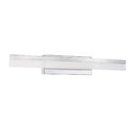 30" Chrome LED Vanity Light with White Acrylic Shade - 5-Year Warranty