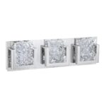 Kendall Lighting ICE-LAVA 3-Light Chrome LED Vanity Light with Ice-Lava Glass and 5-Year Warranty