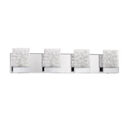 Kendall ASTRON 4-Light LED Chrome Vanity Light with Frosted Glass for Stunning Bathrooms