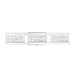 Kendall Callavio 3-Light LED Chrome Vanity Light with Frosted Glass Ideal for Modern Bathrooms
