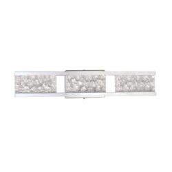 Kendall Lighting Callavio 3-Light LED Chrome Vanity Light with Frosted Ice Glass chic elegance