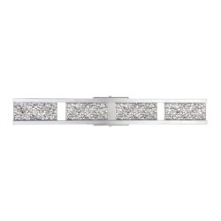 Kendall Lighting CALLAVIO 4-Light LED Chrome Vanity Light with Icelandic Rock Glass Design