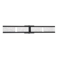 Kendall Lighting CALLAVIO 4-Light Black Vanity LED Light with Frosted Glass for Modern Bathrooms