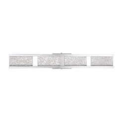 Kendall Lighting CALLAVIO 4-Light LED Chrome Vanity Light with Frosted Glass for Modern Bathrooms