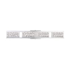 Kendall Lighting Callavio 4-Light LED Chrome Vanity Light with Frosted Glass for Modern Bathrooms