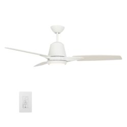 Eunoia 52-inch Smart Ceiling Fan with wall control, Light Kit Included, Works with Google Assistant, Amazon Alexa, and Siri Shortcuts.