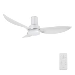 Bude 45" Ceiling Fan with Remote, Light Kit Included.