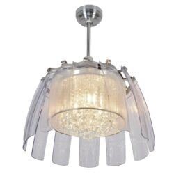 Bluebell 50-inch 11-Blade Smart Crystal Chandelier Ceiling Fan with LED Light & Remote
